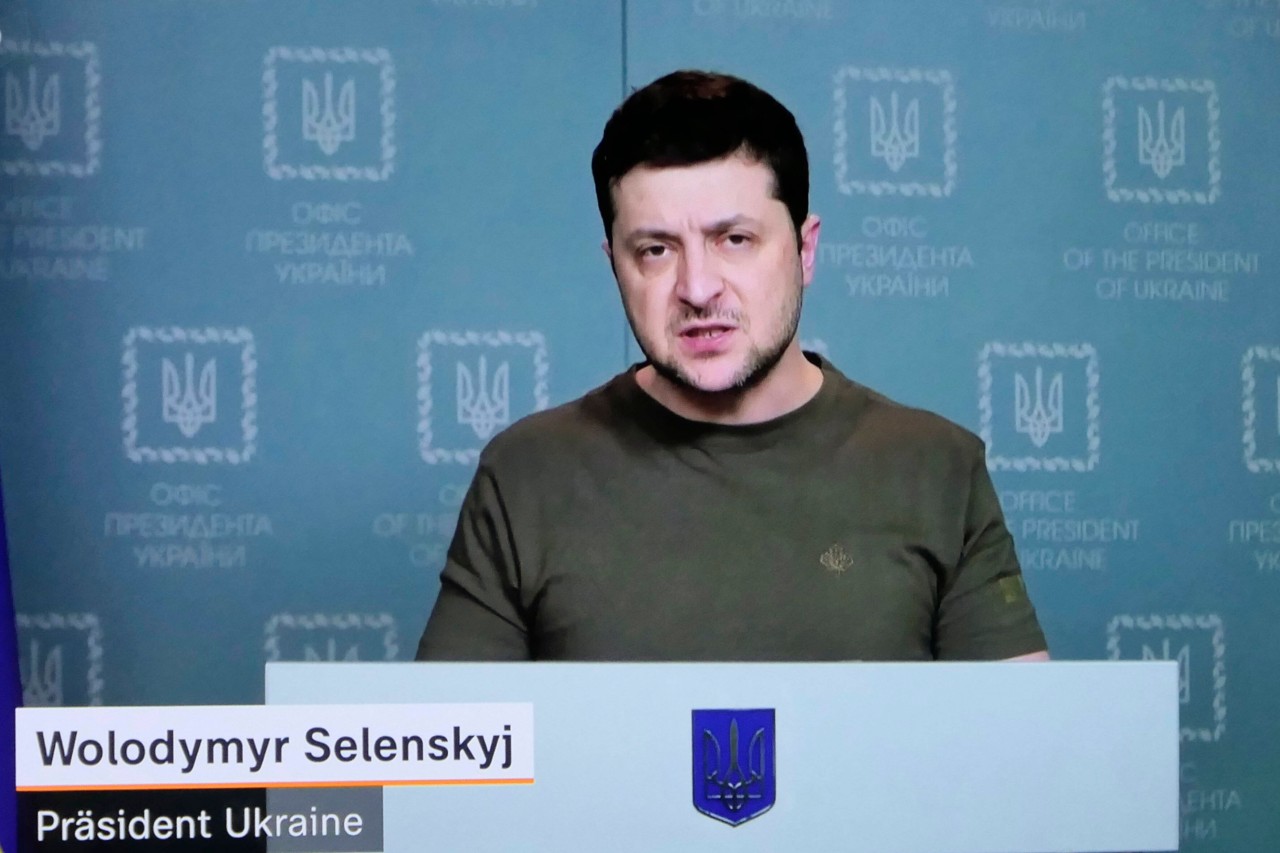 Mit einem Schreckensszenario will der ukrainische Präsident Wolodymyr Selenskyj den Westen zum Handeln bewegen. (Archivfoto vom 02.03.22)