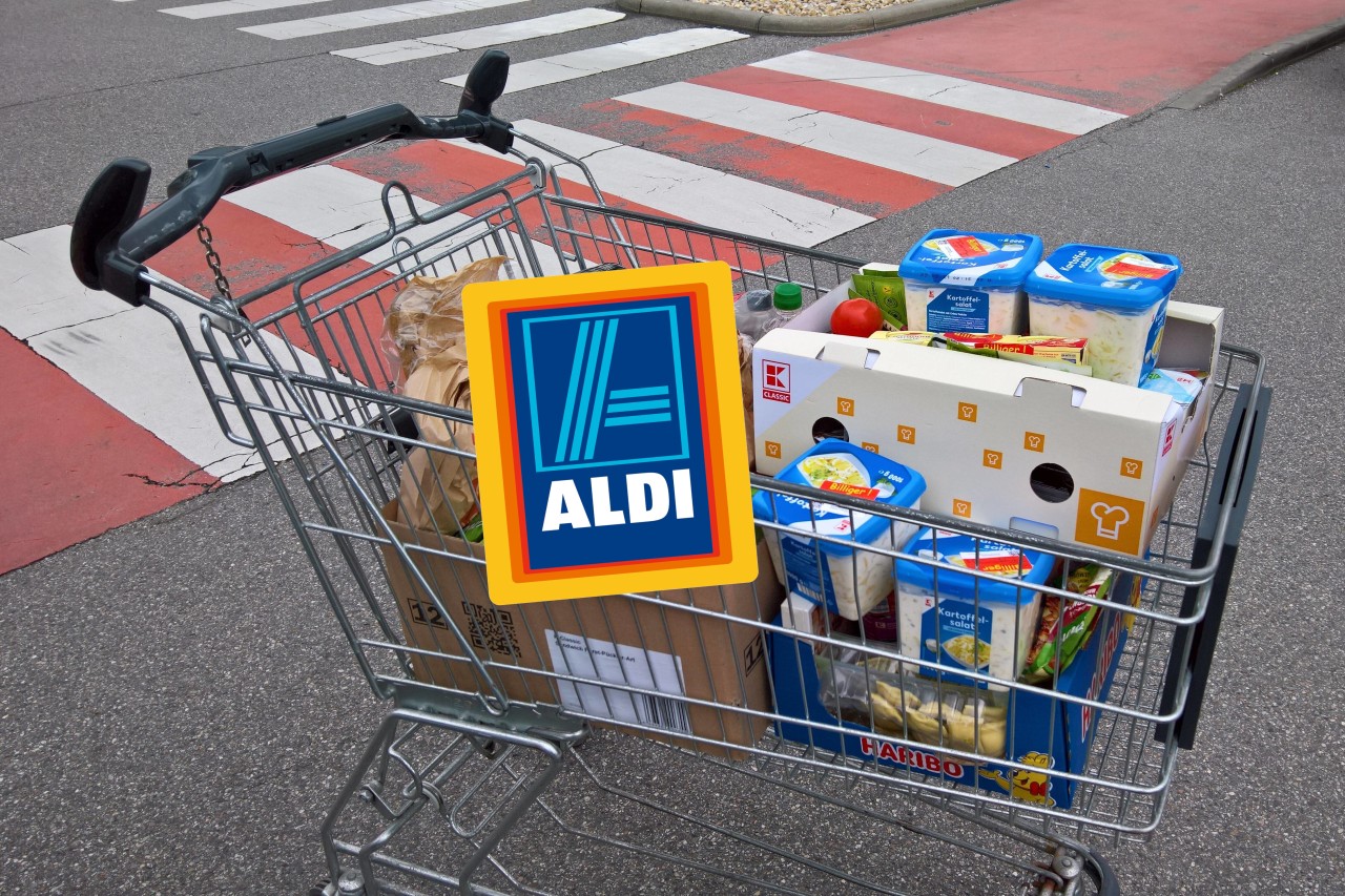 Ein Kunde von Aldi in Großbritannien verrät einen Trick, wie du schneller an der Kasse bist – trotz vollen Einkaufswagens. (Symbolbild)