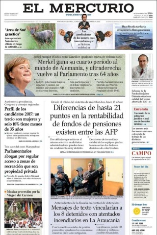 Die in Santiago de Chile erscheinende Tageszeitung „El Mercurio“ hebt auf den historischen Bruch dieser Wahl ab: „Merkel gewinnt ihre vierte Amtszeit als deutsche Regierungschefin und die Rechtsextremen kehren nach 64 Jahren ins Parlament zurück“. 