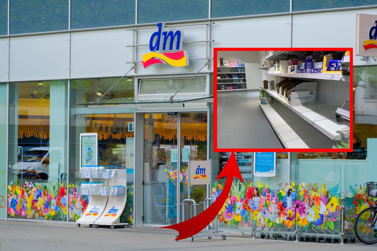 dm in Düsseldorf: Kunden sind verwundert über mehrere völlig leere Regale. (Symbolbild)
