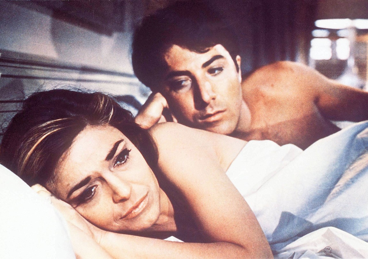 Mit „Die Reifeprüfung“ (1967) gelang Dustin Hoffman, hier mit Anne Bancroft als Mrs. Robinson, der Durchbruch.