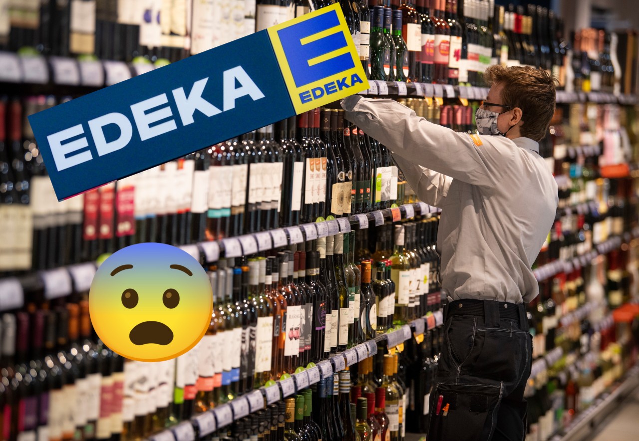 Edeka: Ein Kunde kann nicht fassen, was er in der Weinabteilung bei dem Supermarkt findet. 