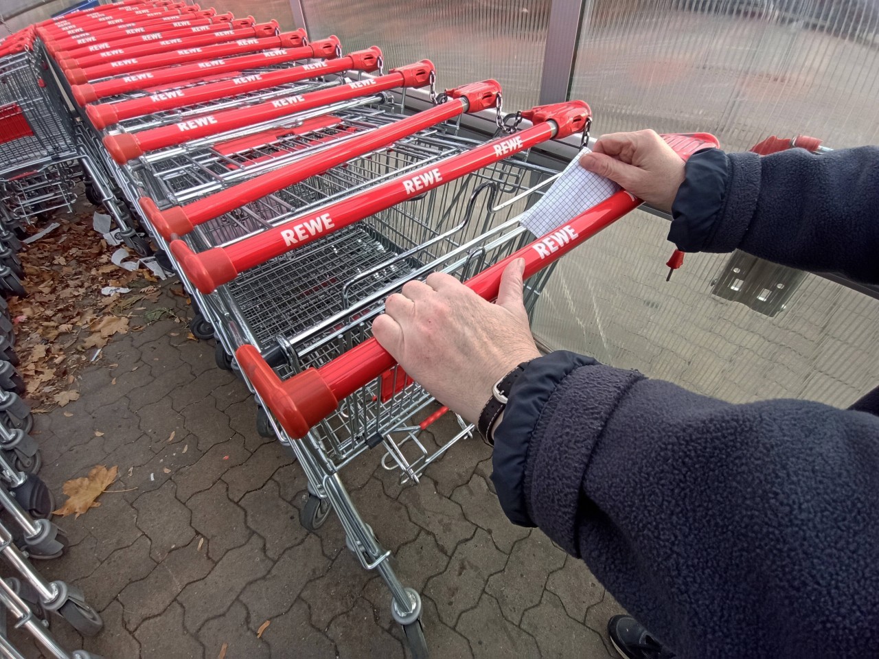 Der Einkaufswagen darf nicht vom Marktgelände entfernt werden.