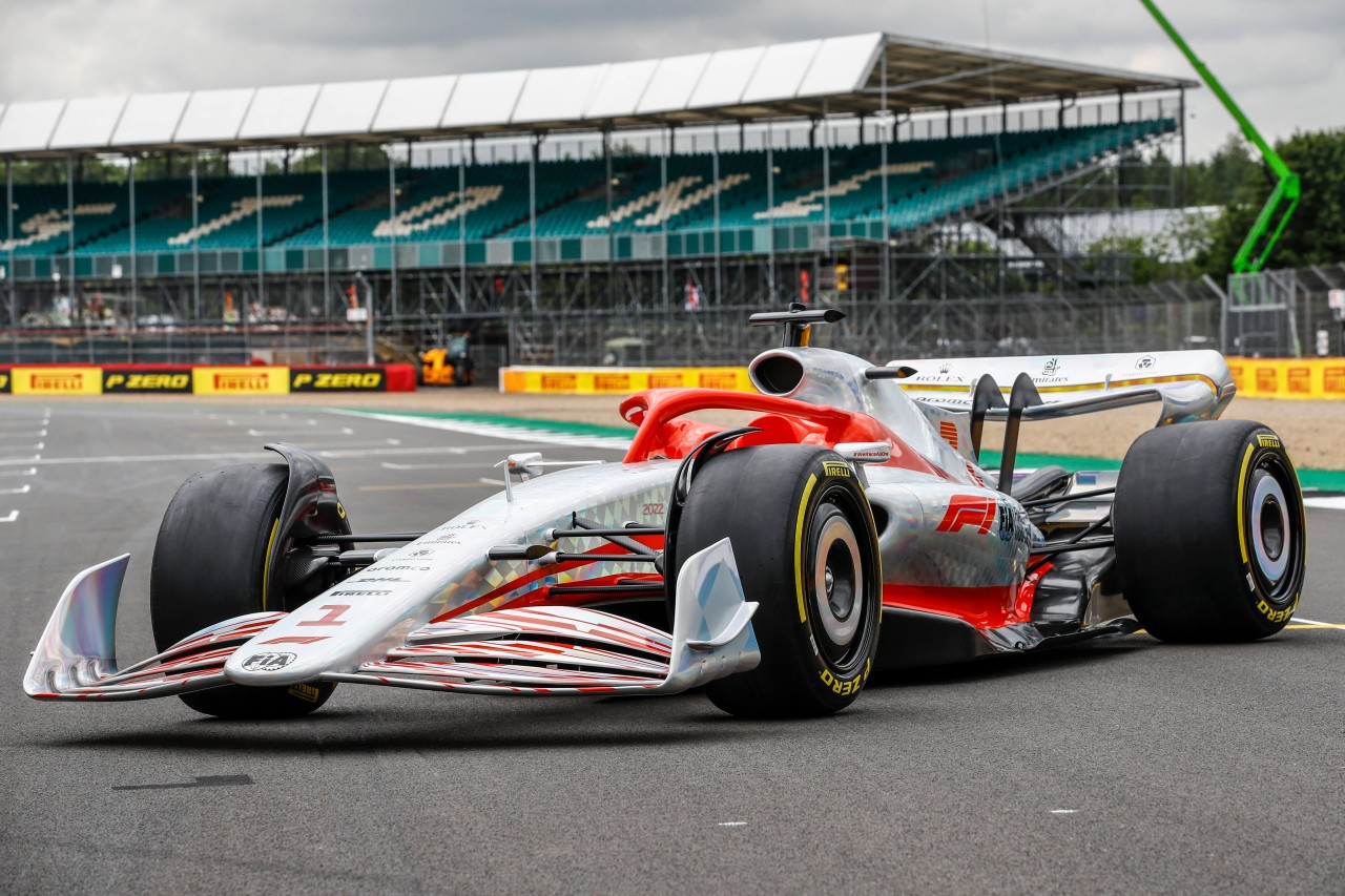 Ein Prototyp des 2022er Formel-1-Wagens.