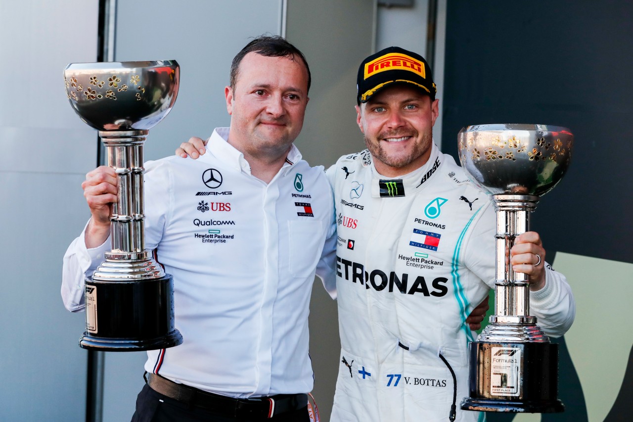 Hammer in der Formel 1: Mercedes-Aerodynamik-Chef Eric Blandin (l.) wurde von Aston Martin abgeworben.