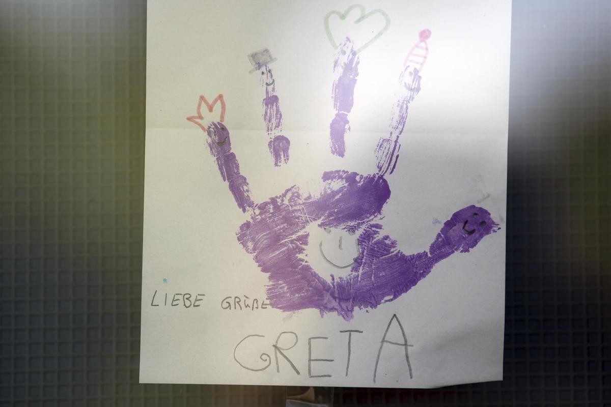 Ein Bild an einer Kita in NRW zur Erinnerung an Greta. 