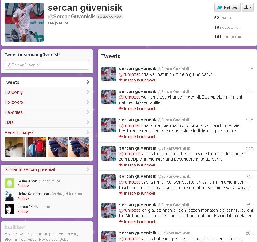 Sercan Güvenisik im Interview via Twitter mit DerWesten-Redakteur David Nienhaus.