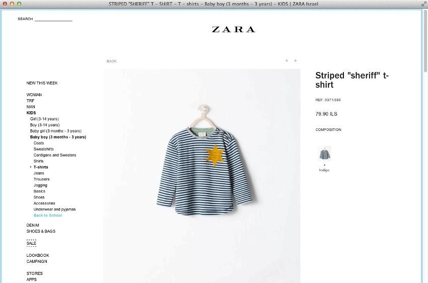 Mit diesem „Sheriff"-T-Shirt sorgte die Modekette Zara 2014 für Empörung