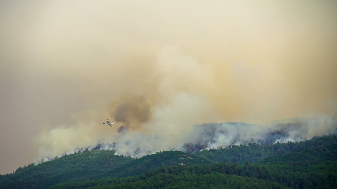 Waldbrand in Milas, Türkei. 