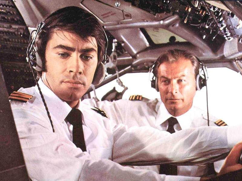 Roy Black 1970 als Co-Pilot in dem Streifen „Wenn du bei mir bist“. Neben ihm, ausnahmsweise nicht als Old Shatterhand: Lex Barker. 