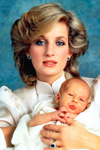 Stolz und schön: Diana mit ihrem neugeborenen Harry im Portrait. 