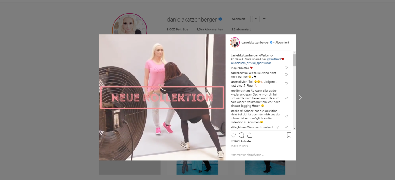 Daniela Katzenberger präsentiert ihre neue Kollektion bei Instagram.