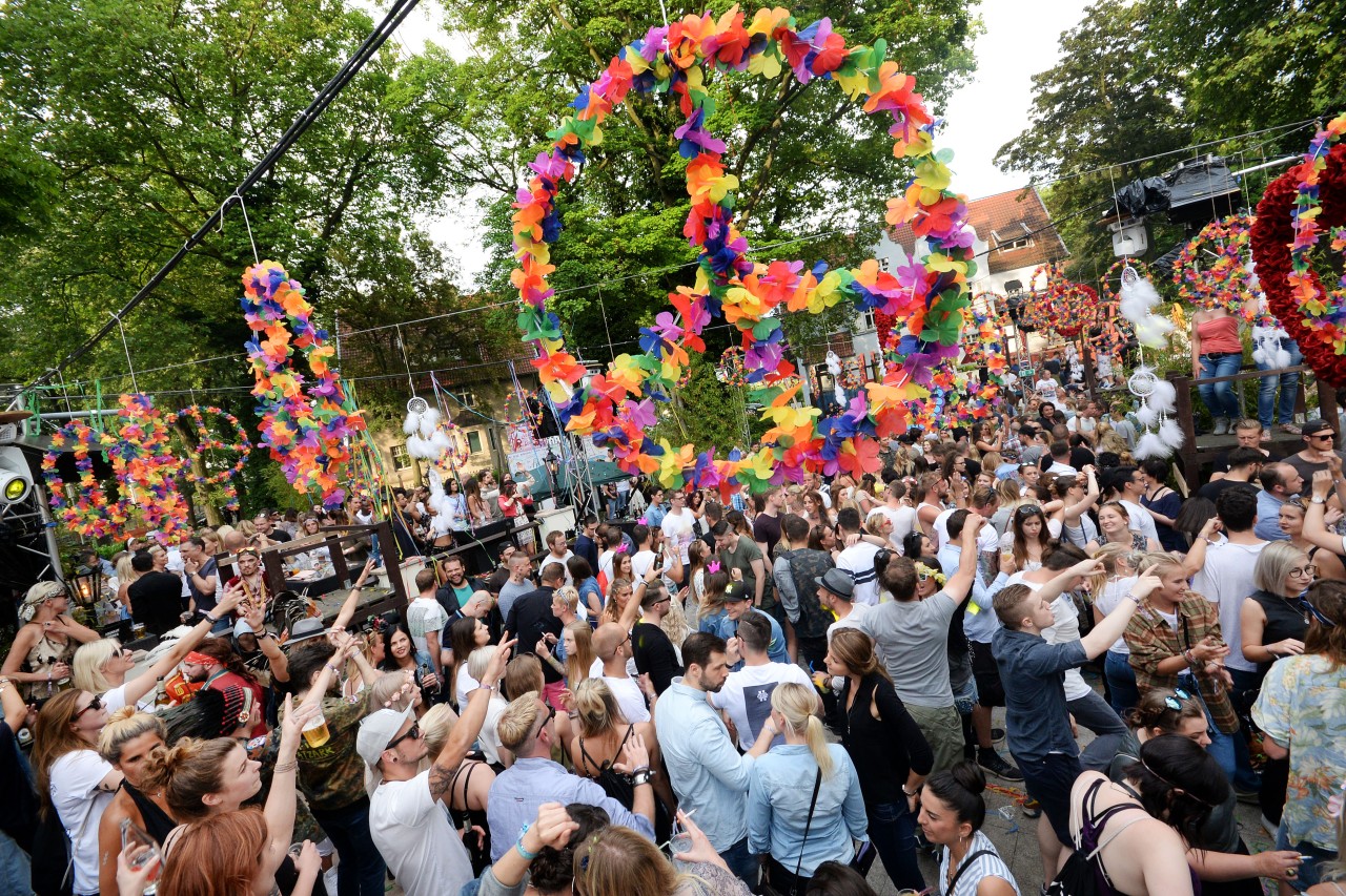 Auch auf die Dekoration wird beim „Luft und Liebe“ Festival in Duisburg immer großen Wert gelegt. 