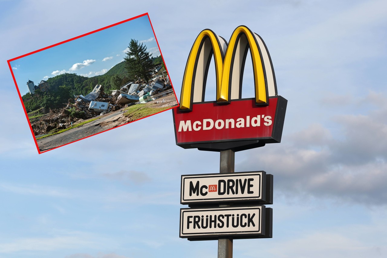 McDonald's mit einer rührenden Geste: Ein Helfer bei der Flut-Katastrophe in Ahrweiler konnte kaum glauben, was Mitarbeiter einer Filiale für ihn taten.
