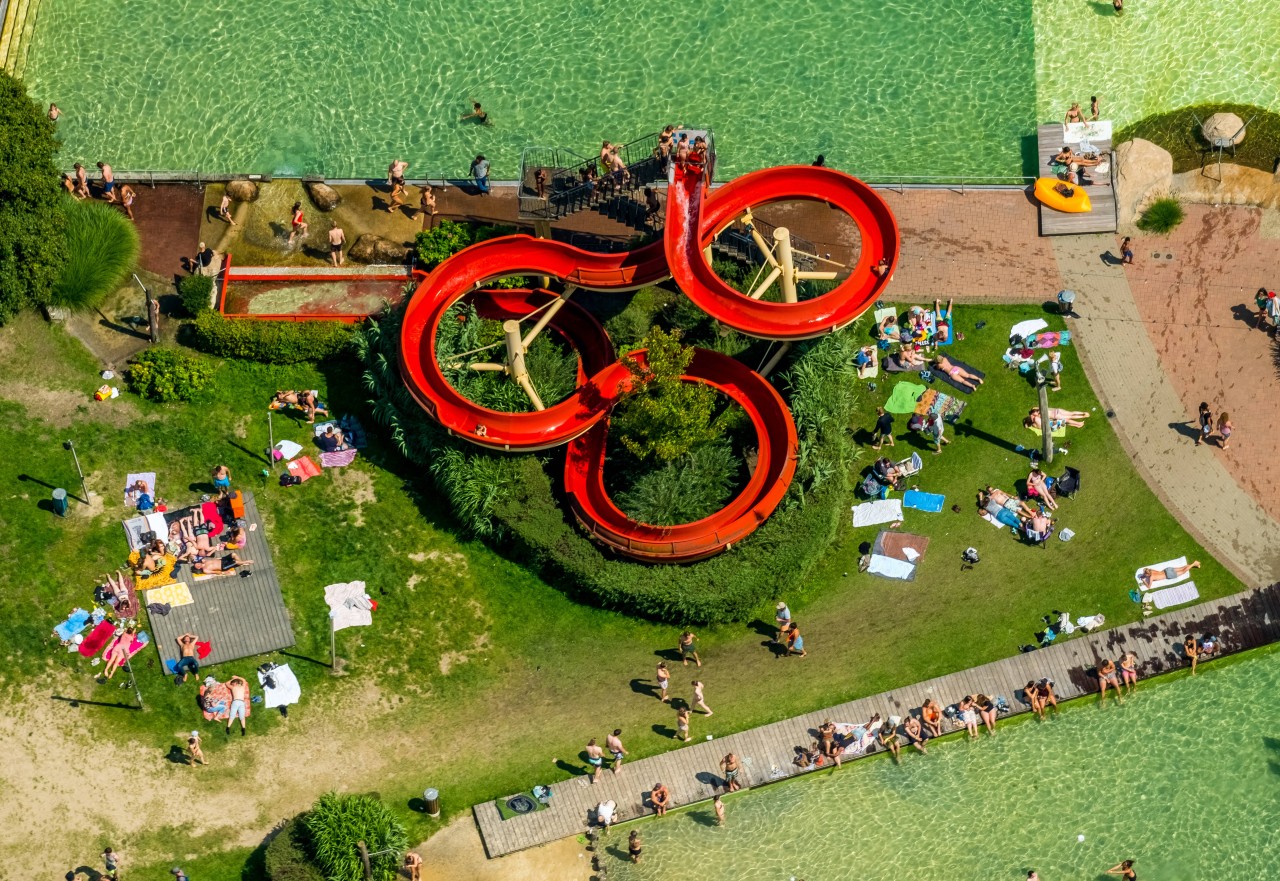 Die Wasserrutscher im Naturbad Mülheim kann derzeit leider kein Gast nutzen. 