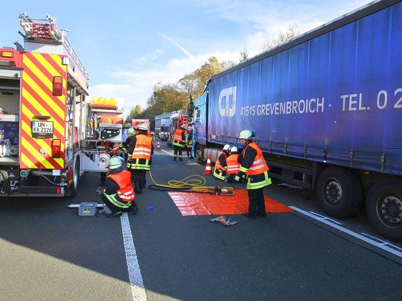 Verkehrsunfall auf der A2 zwischen der Abfahrt Kamen/Bergkamen und dem Kamener Kreuz.