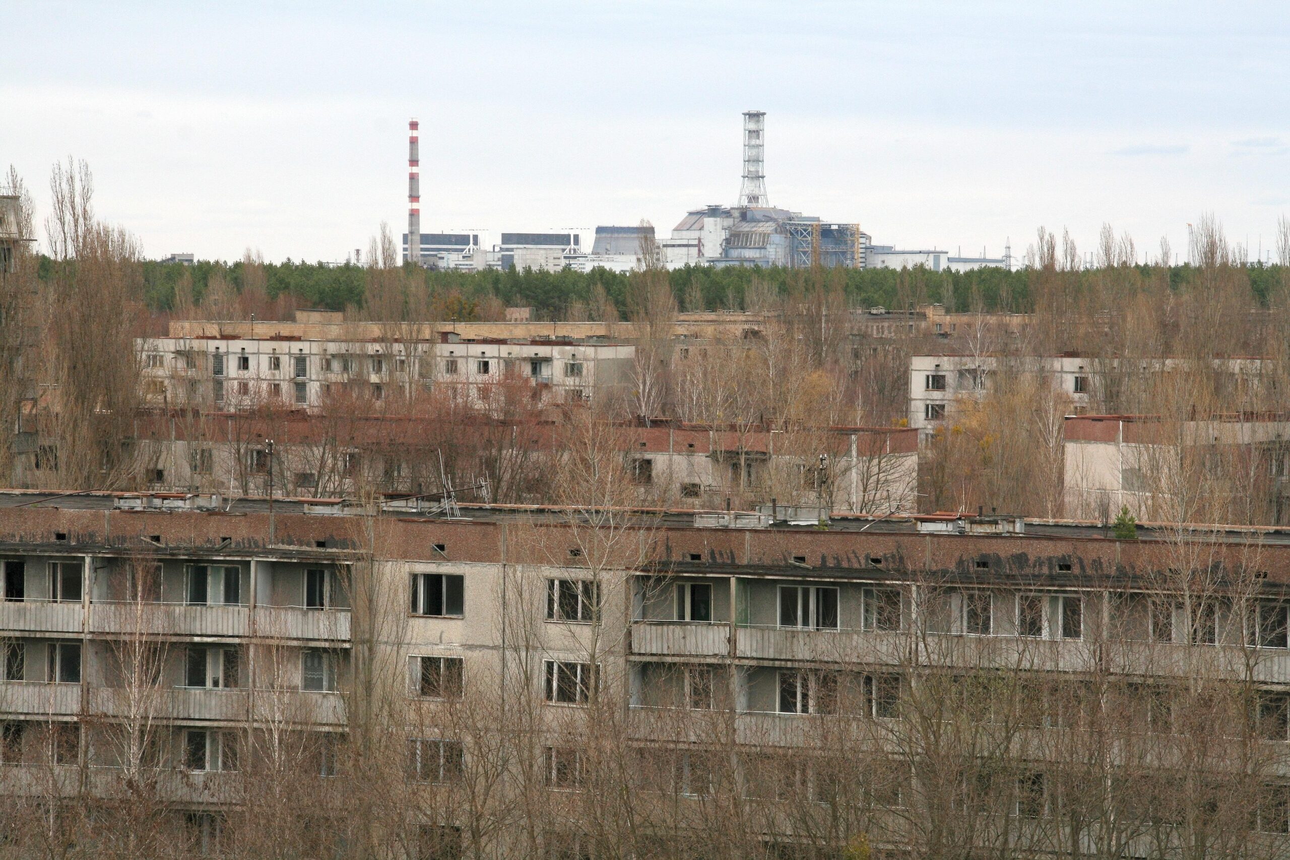 25 Jahre nach dem Unglück: Besuch in der Sperrzone von Tschernobyl.Die Geisterstadt Pripjat unmittelbar neben dem Unglücksreaktor.