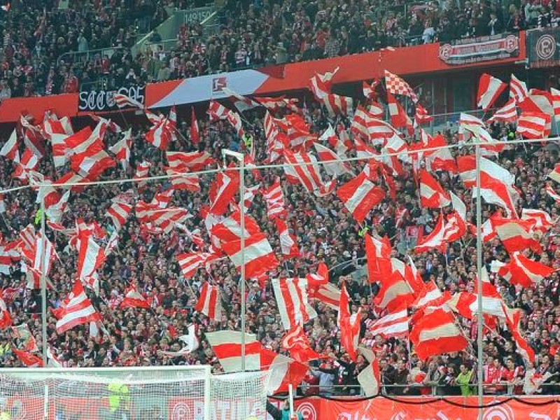 Fortuna Düsseldorf jubelt über den Aufstieg im Relegationsspiel gegen Hertha BSC.