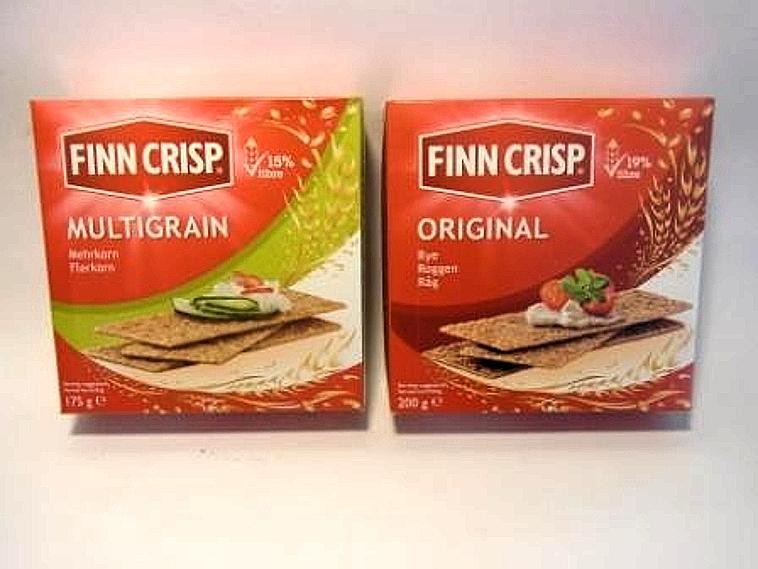 Finn Crisp „Original“200 Gramm - Finn Crisp „Multigrain“ 175 Gramm. Preis laut Verbraucherzentrale jeweils 1,09 Euro.