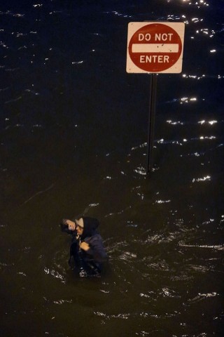In New York war mit Hochwasser gerechnet worden...