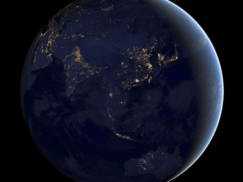 Die Erde bei Nacht.