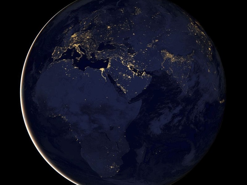 Die Erde bei Nacht.