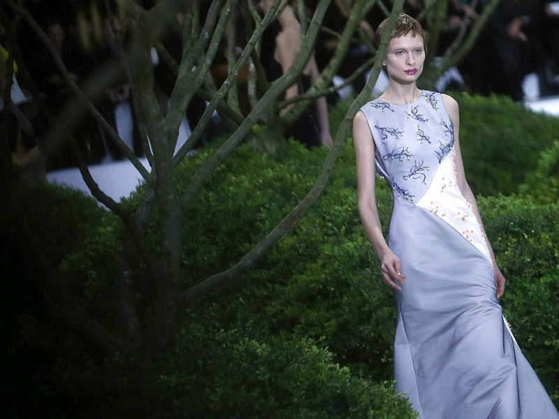 Die Modenschau von Raf Simons für Christian Dior. In Paris präsentieren bekannte Designer die neuste Mode für das Frühjahr und den Sommer 2013.