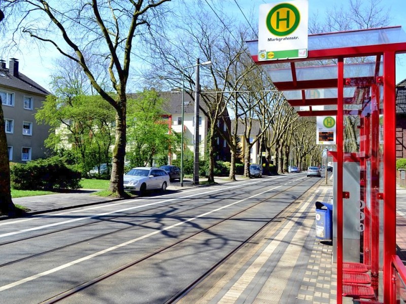 ... hin zur gleichnamigen Haltestelle: Markgrafenstraße.