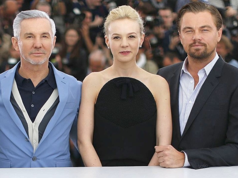 Der australische Regisseur Baz Luhrmann (l.), Schauspielerin Carey Mulligan und Schauspieler Leonardo DiCaprio bei der Eröffnung der 66. Filmfestspiele in Cannes.