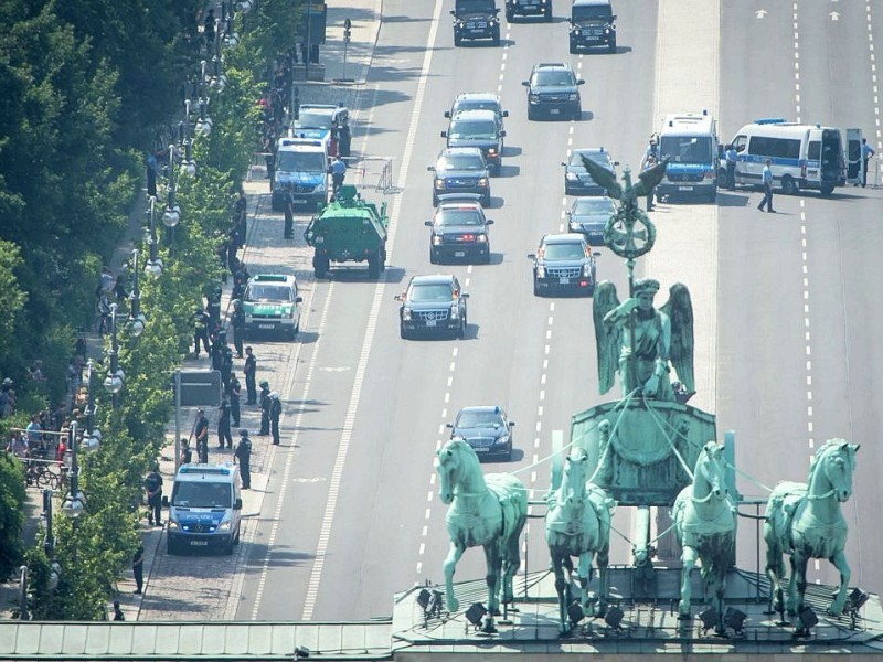 Die Berliner Innenstadt befindet sich während des Besuches im Ausnahmezustand.