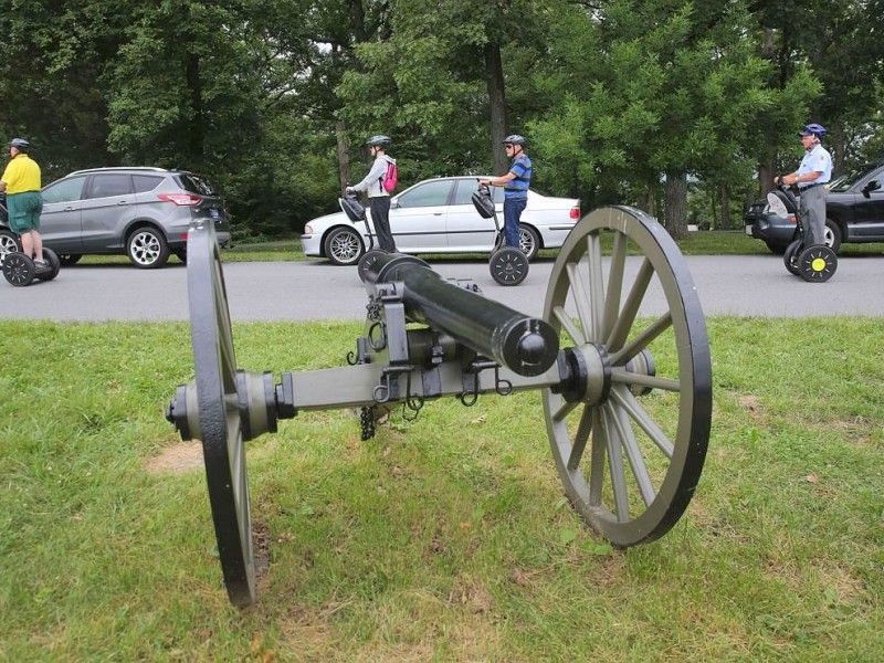 Amerikaner spielen zum 150. Jahrestag die entscheidende Schlacht des amerikanischen Bürgerkrieges in Gettysburg nach.