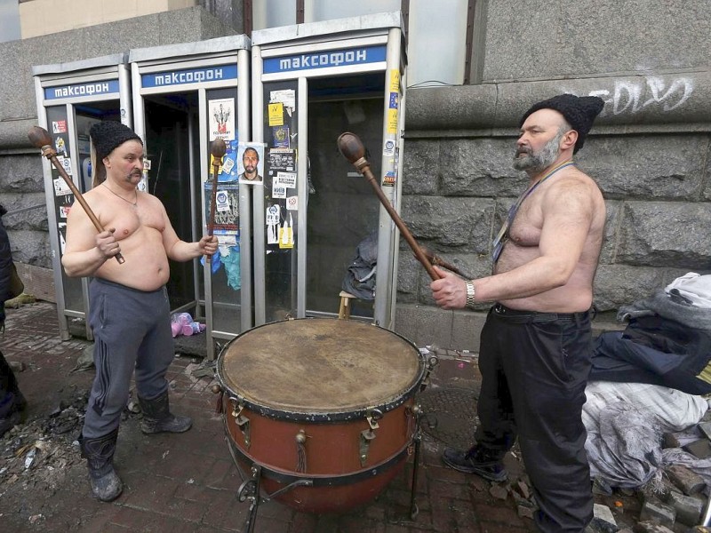 Stimmungsmacher in der Kiewer Innenstadt...