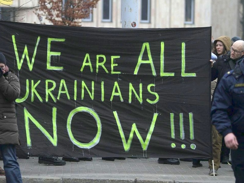 Wir sind jetzt alle Ukrainer - auch in Lettlands Hauptstadt Riga fühlt man mit den Ukrainern.