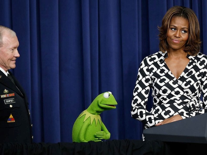 Das war wohl auch Michelle ein Rätsel, der Kermit dann das Du anbot.