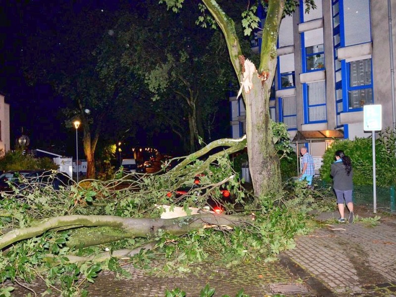 In den späten Abendstunden tobte ein extremes Unwetter über Bochum und hinterließ nach gut 30 Minuten ein totales Chaos. Im Bild: kein Durchkommen an der Freiligrathstraße.