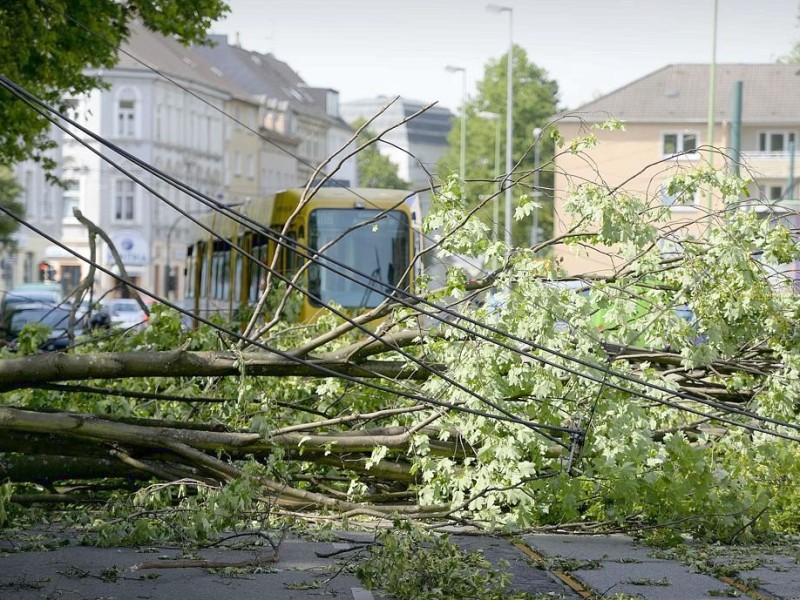 Kein Durchkommen auf der Martin-Luther-Straße in Essen.