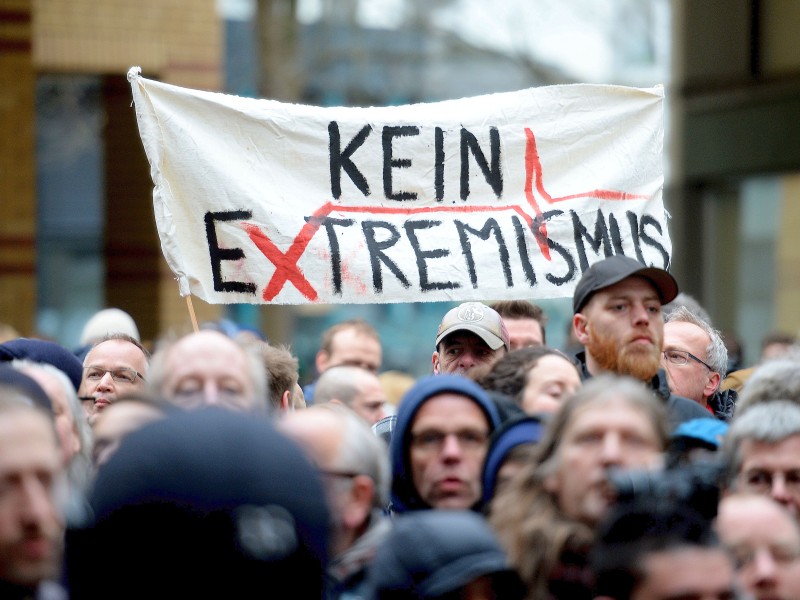 Demonstranten in Wuppertal.