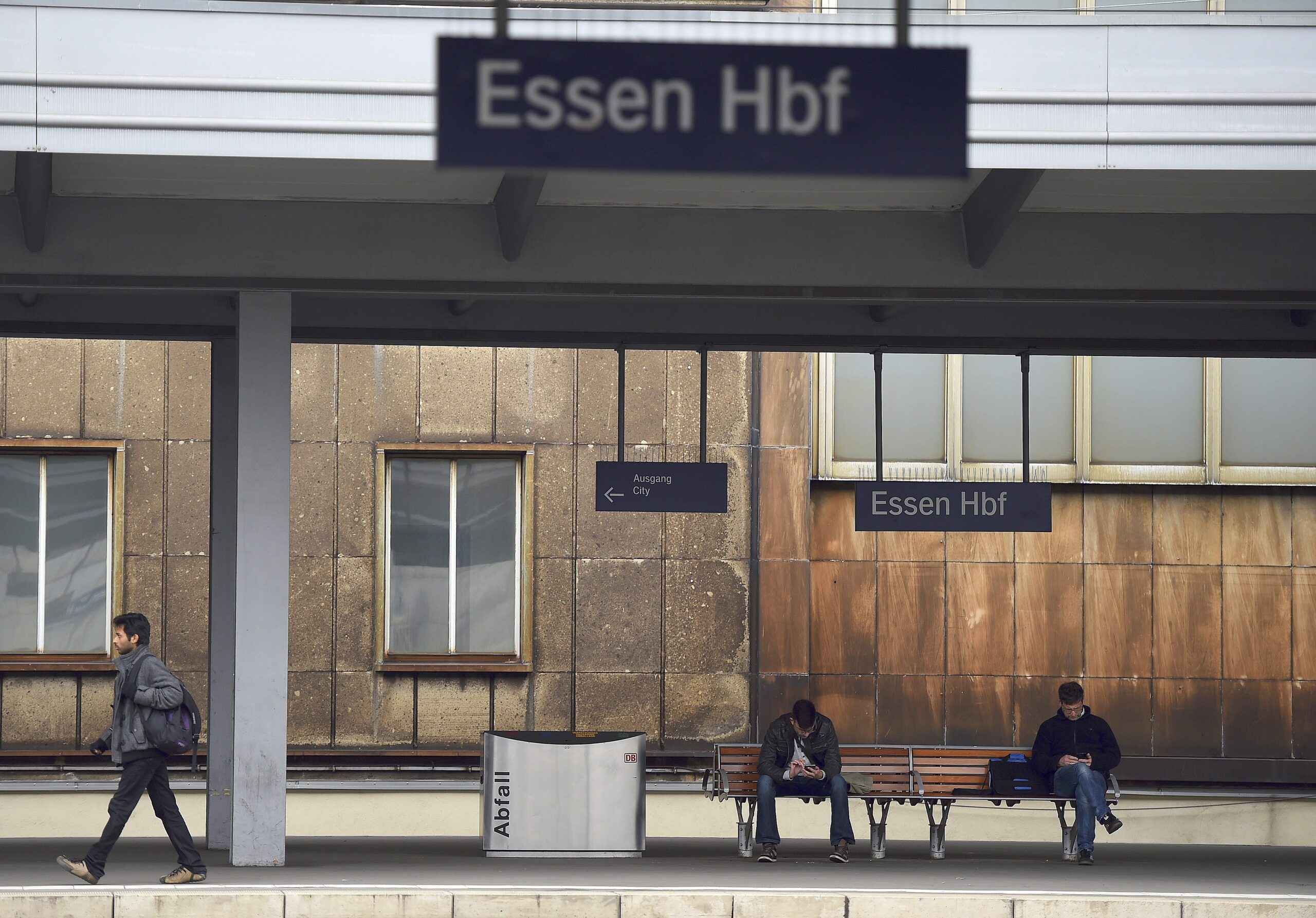 Lokführerstreik am Hauptbahnhof Essen.