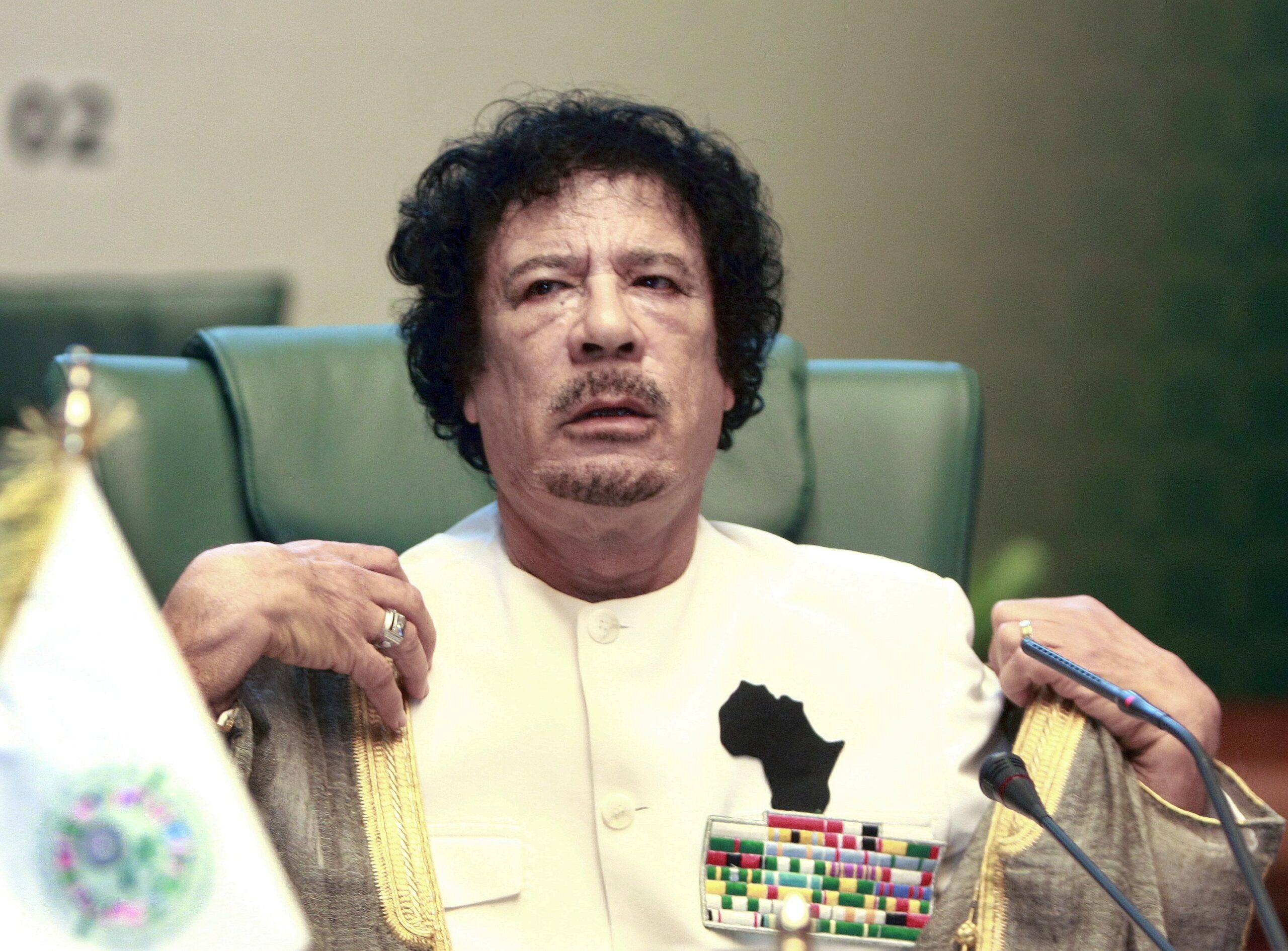 Gaddafi im Jahr 2010 bei einem Treffen der arabischen Staaten.