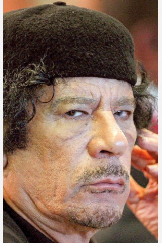 Gaddafi bei einem Besuch bei einem Treffen der Welt-Ernährungsorganisation im Jahr 2009.