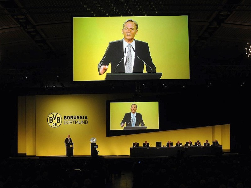 Gute Stimmung konnte BVB-Geschäftsführer Hans-Joachim Watzke bei der BVB-Aktionärsversammlung verbreiten.