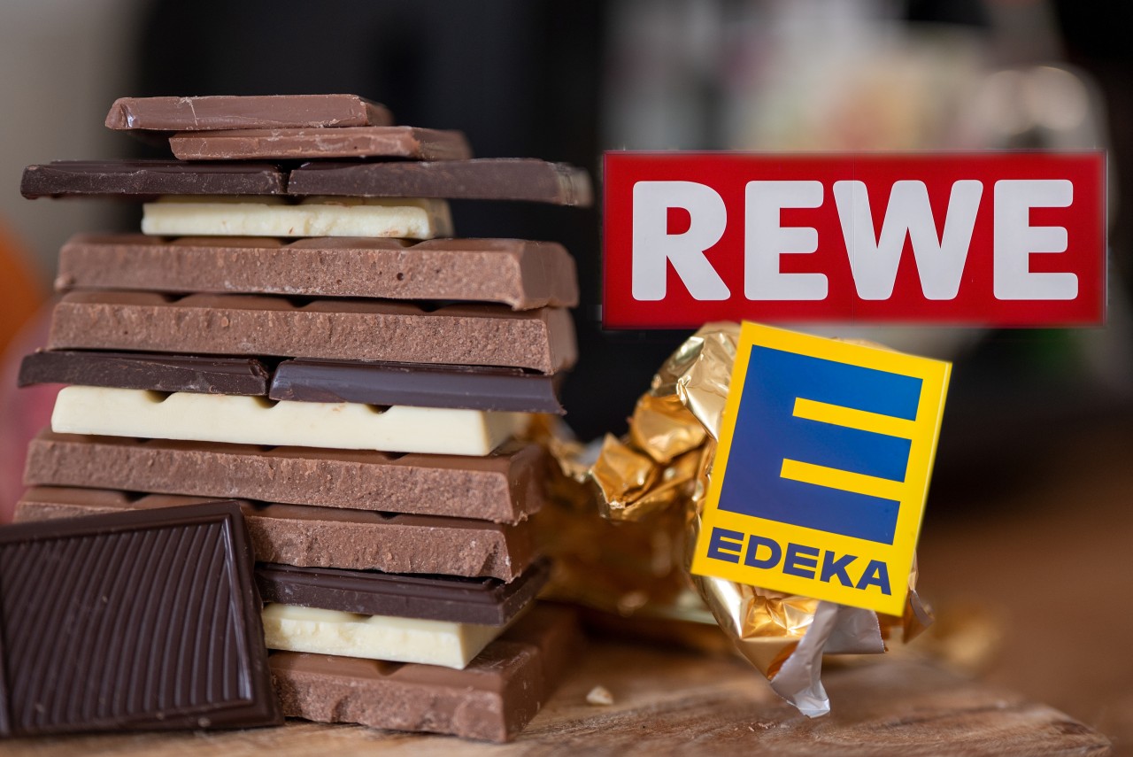 Schokoladenrückruf! Wenn du eine bestimmte Sorte bei Edeka, Rewe, Globus und Co. gekauft hast, solltest du sie unbedingt zurückbringen. (Archivfotos/Montage)