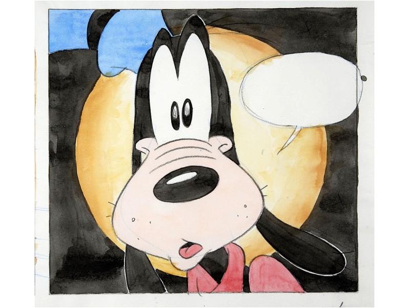 Goofy, der treue Freund von Mickey, als Aquarell-Skizze von Comic-Zeichner Ulrich Schröder.