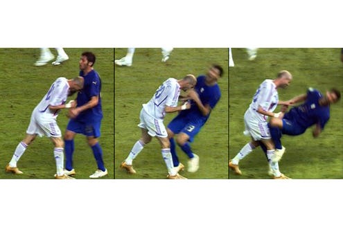 Zinedine Zidane im WM-Finale 2006 gegen Italiens Marco Materazzi.