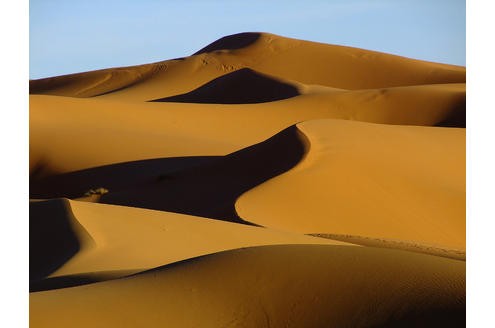 Leserkalender 2011 Gewinner Motive März: In die Wüste geschickt: Die Sanddünen von Erg Chebbi in Marokko gelten für die Einheimischen als Strafe der Götter dafür, in früheren Zeiten einen müden Nomaden nicht aufgenommen zu haben. Foto: Thomas Wiegmann