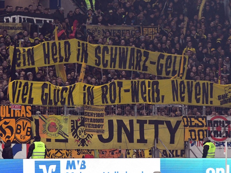Emotionaler Abschied. Nach mehr als acht Jahren hat Neven Subotic Borussia Dortmund verlassen. Die Fans verabschiedeten ihn mit großen Bannern.