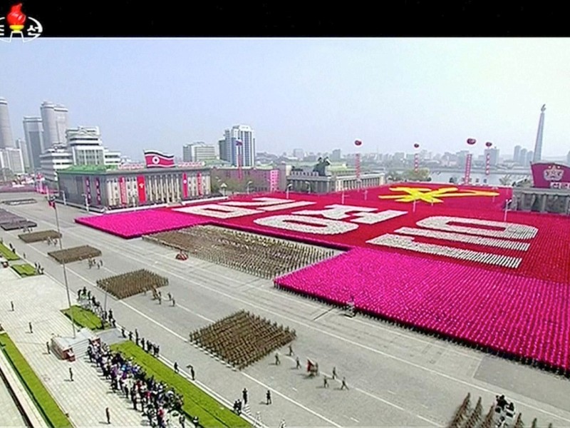 Die Feierlichkeiten wurden im nordkoreanischen Fernsehen gezeigt.