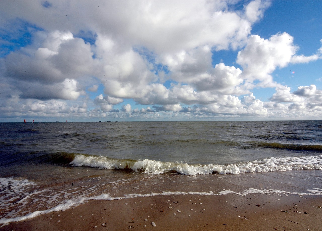 Das Wattenmeer der Nordsee bei der Insel Föhr. 