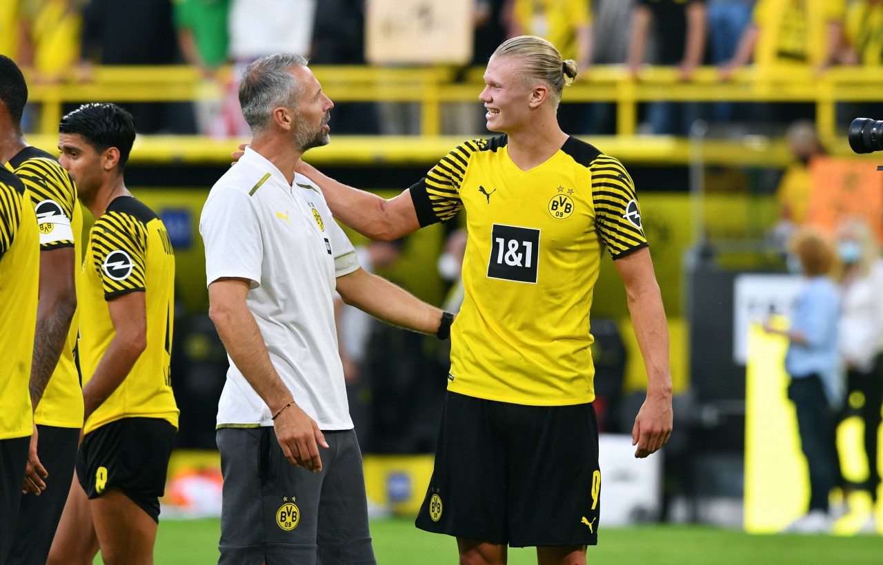 Borussia Dortmund: Trainer Marco Rose kann sich einen Verbleib von Erling Haaland auch in der nächsten Saison vorstellen. 
