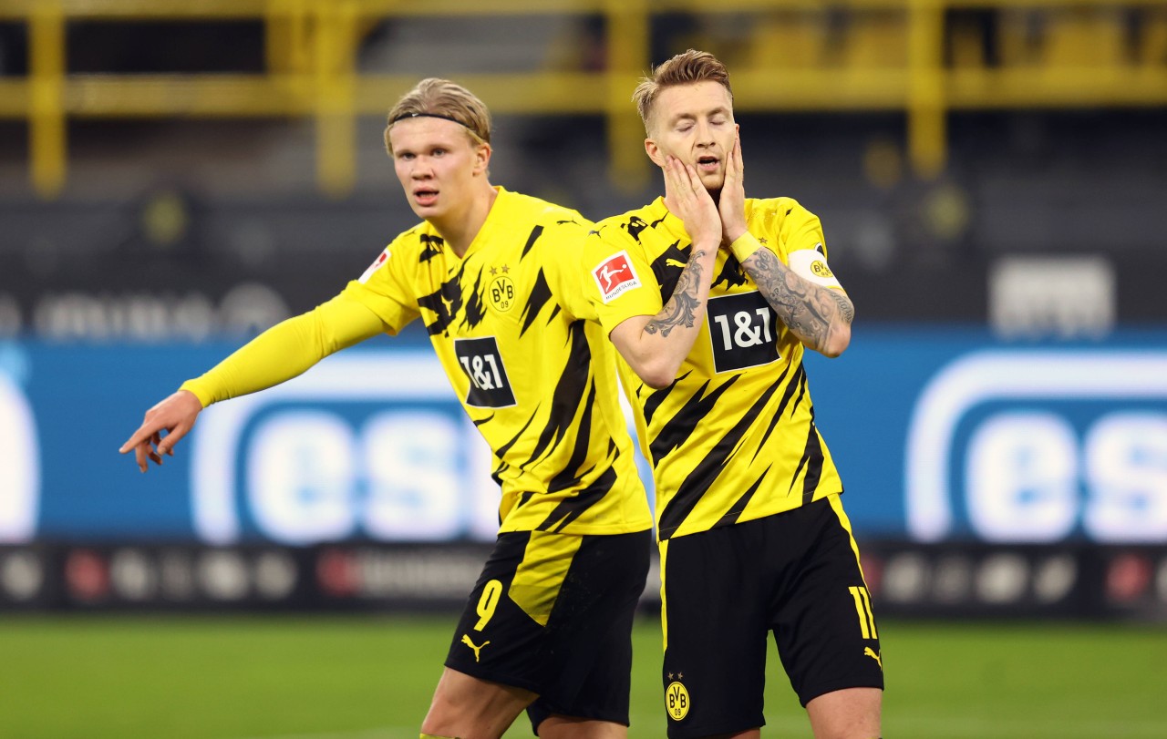 Muss Borussia Dortmund erneut auf seine Topstars Erling Haaland (l.) und Marco Reus (r.) verzichten?